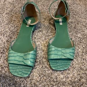 Dries Van Noten mint green sandal with ankle strap